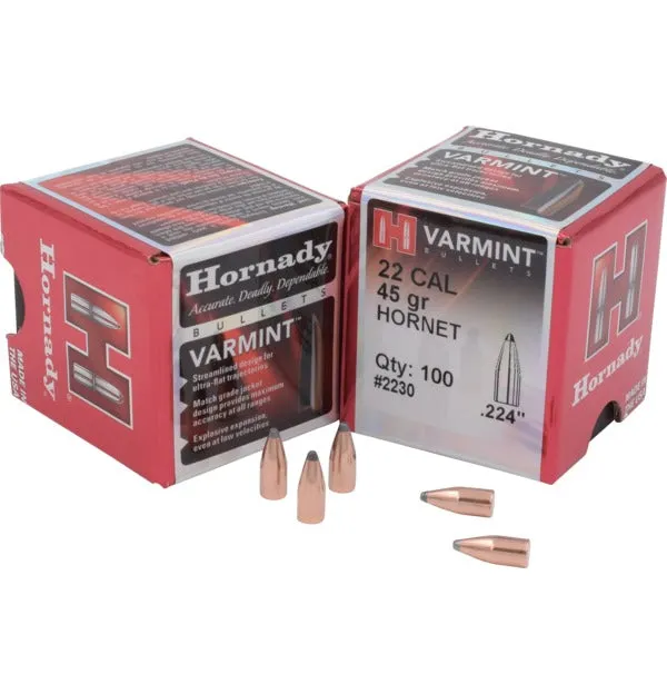 Hornady 22 Cal 45gr Hornet Projectiles - 100pk