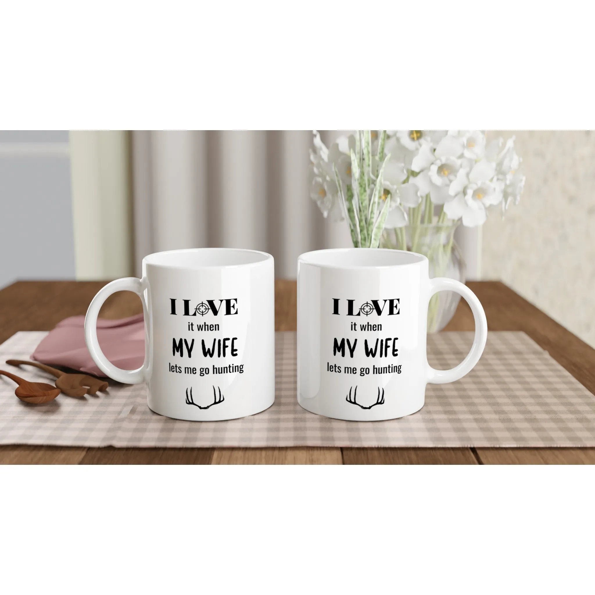 I Love my Wife (lets me go hunting) Mug