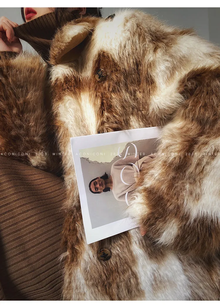 Imitation fur long-haired winter coat - Elk Palm