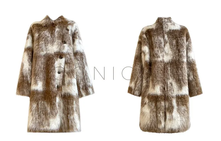 Imitation fur long-haired winter coat - Elk Palm