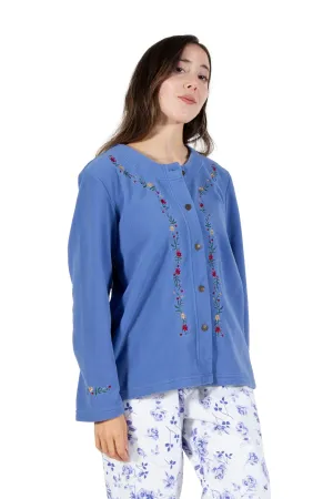 La Cera Embroidered Fleece Jacket