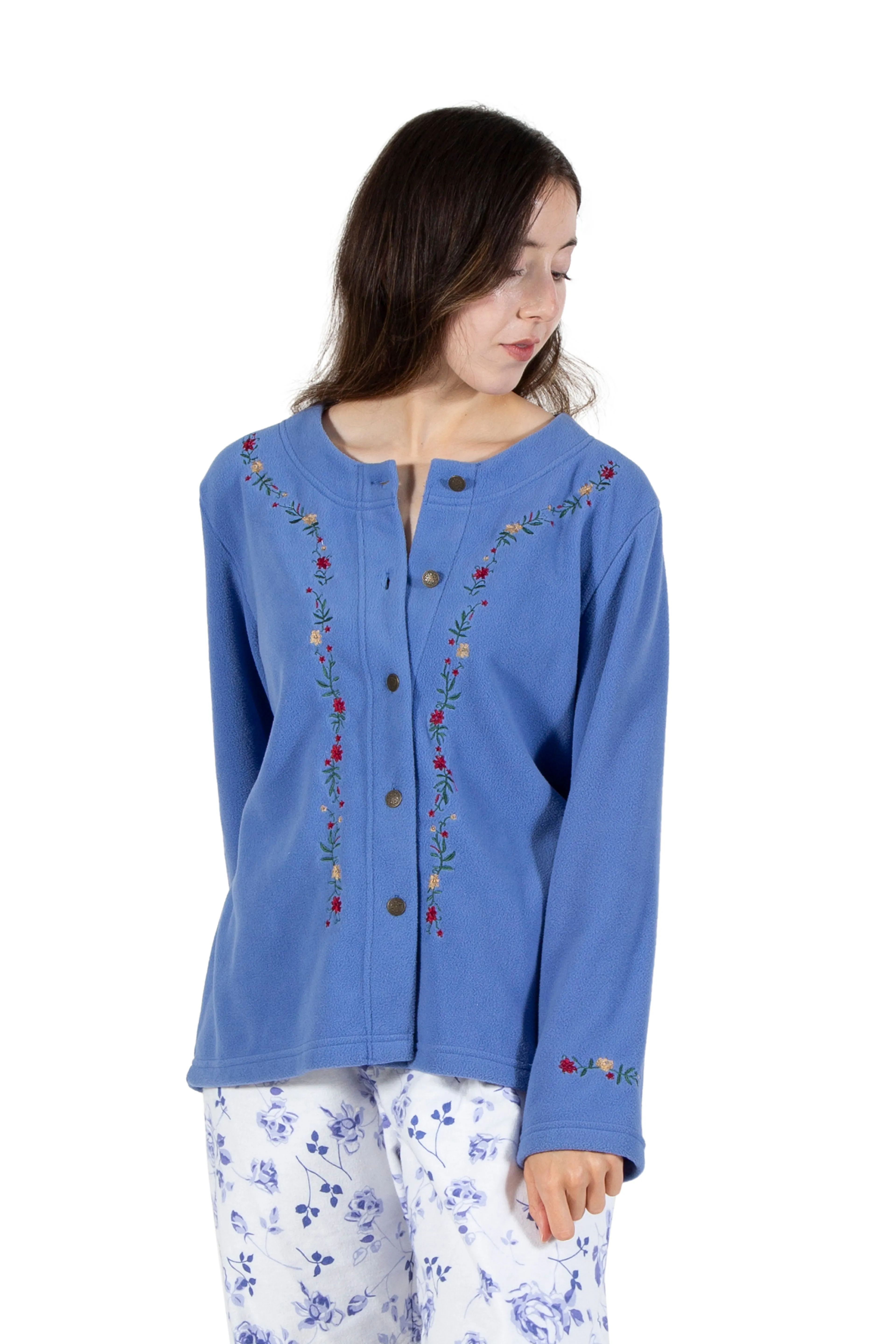 La Cera Embroidered Fleece Jacket