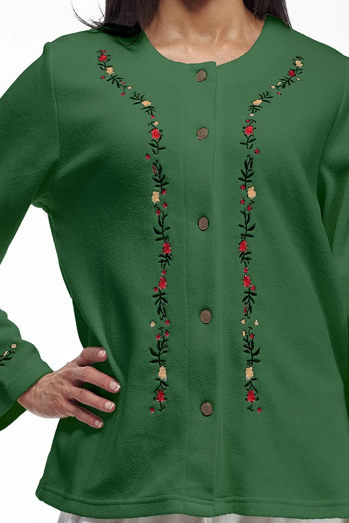 La Cera Embroidered Fleece Jacket