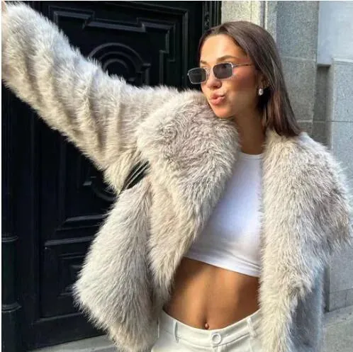 Ladies' Chic Faux Fox Jacket
