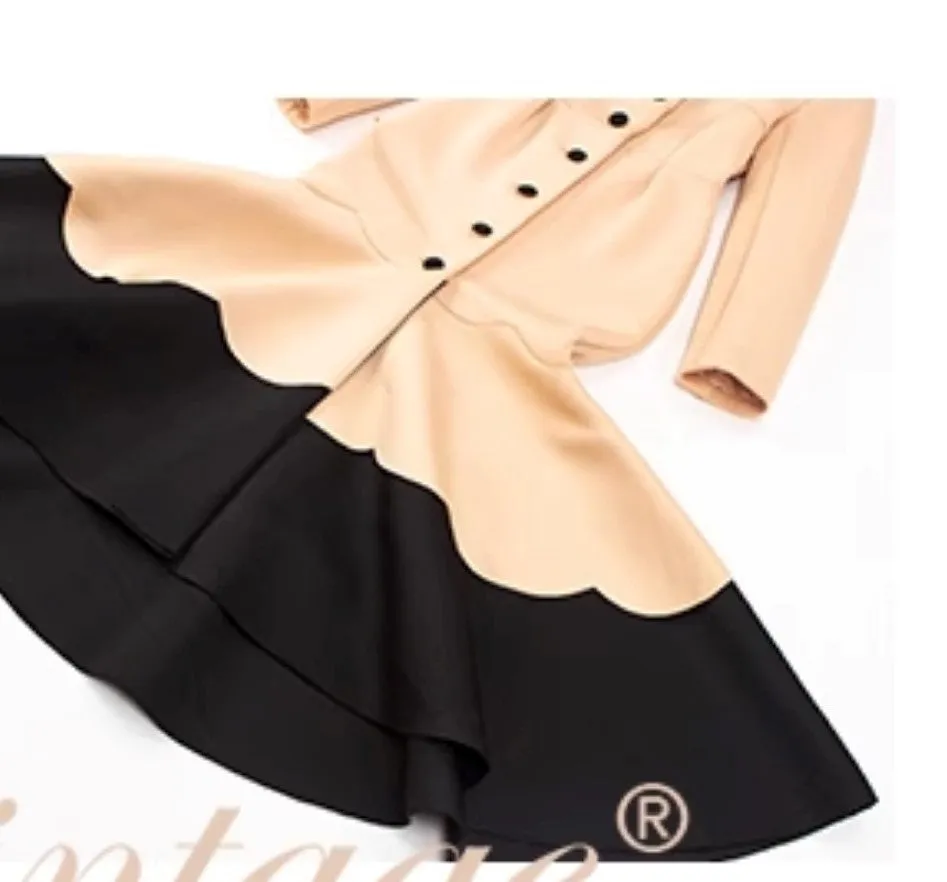 Le Palais Vintage Heavy Contrast Air Layer Fishtail Long coat - Tiramisu