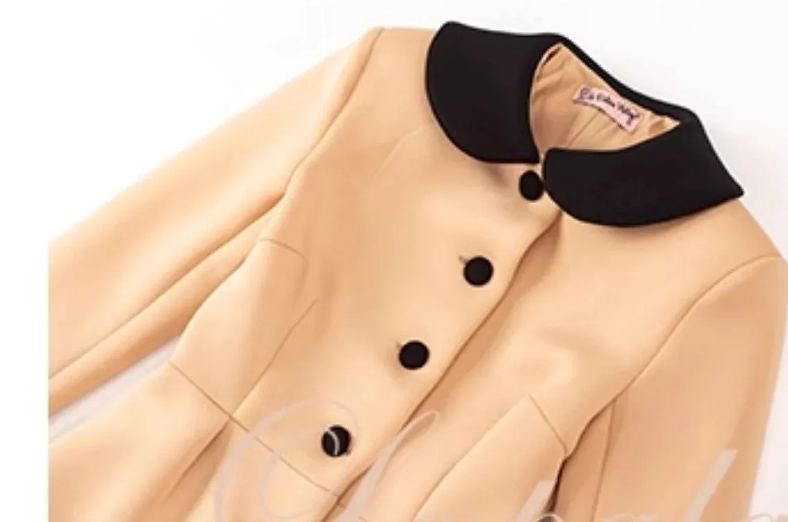 Le Palais Vintage Heavy Contrast Air Layer Fishtail Long coat - Tiramisu
