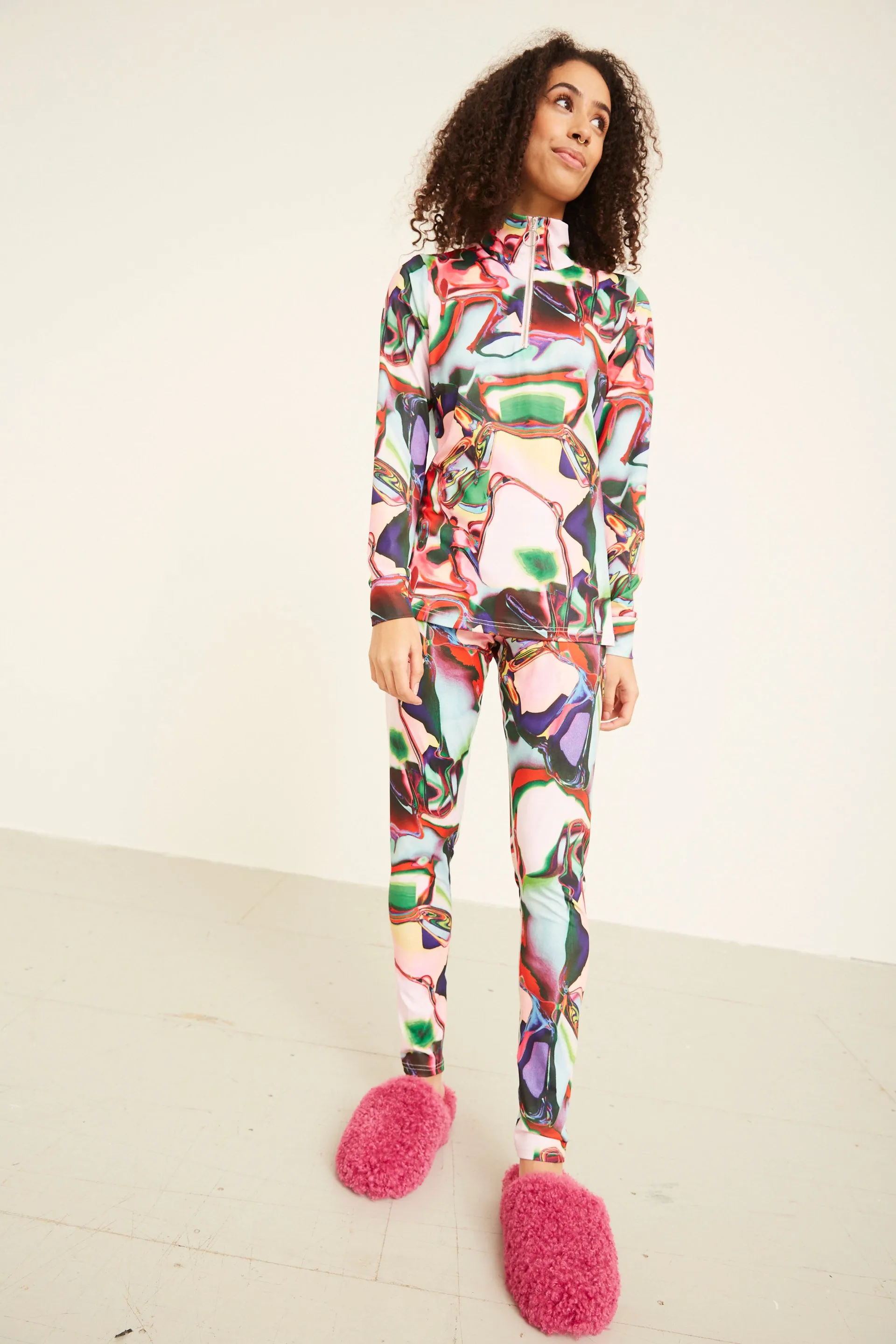 Leona Leggings - Rainbow waves