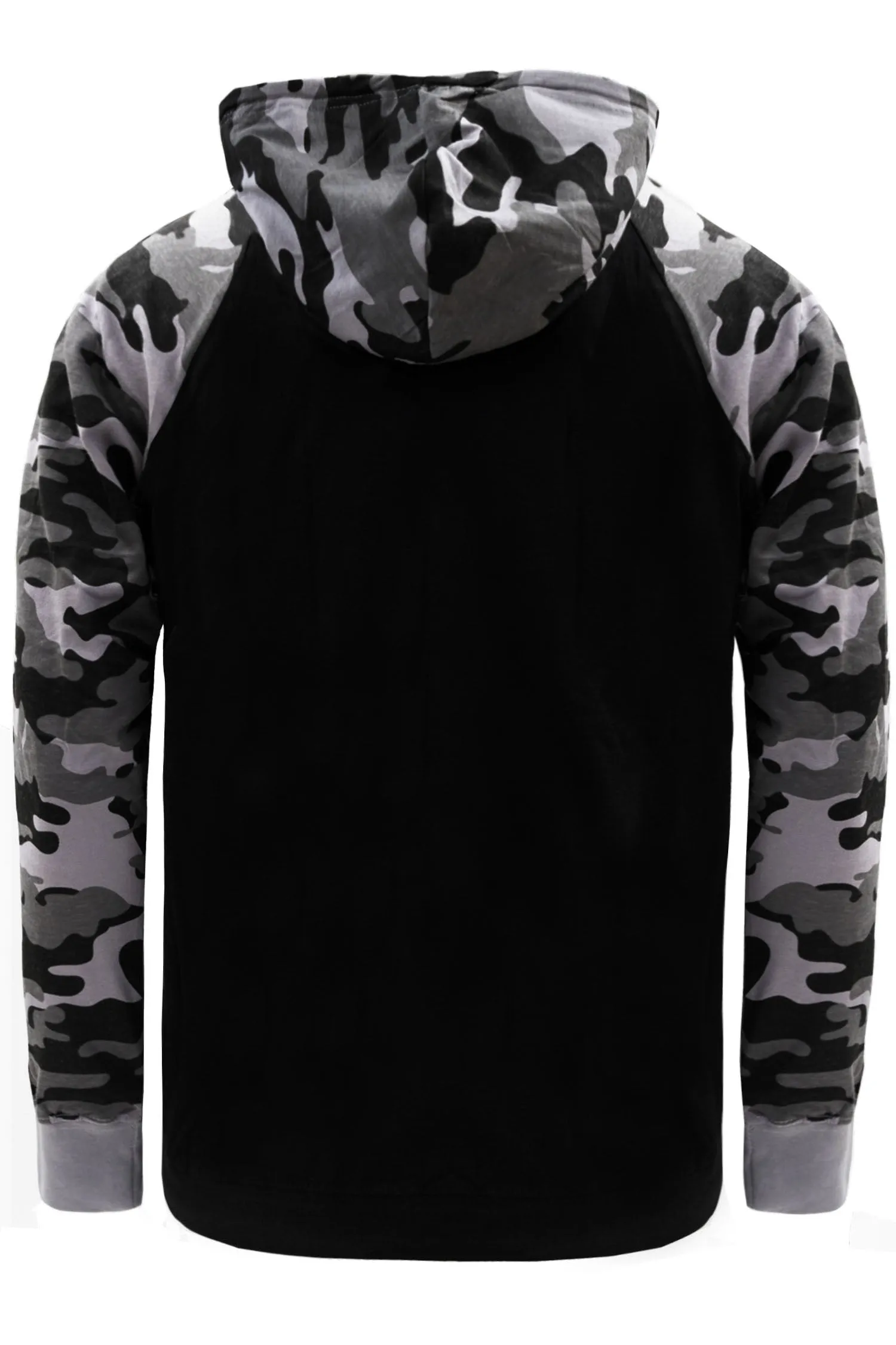 Lightweight Contrast Raglan Sleeve Pullover Hoodie (New Colorways)