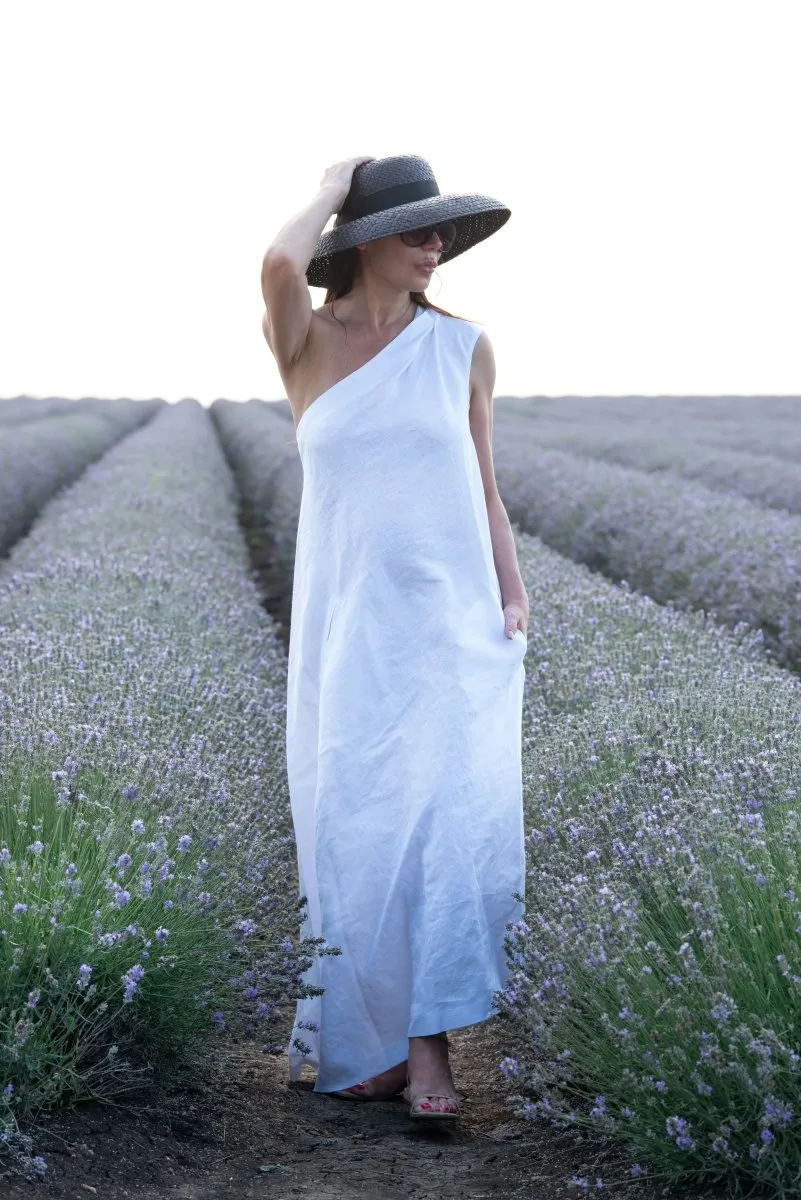 Linen Dress With One Shoulder TIFFANY