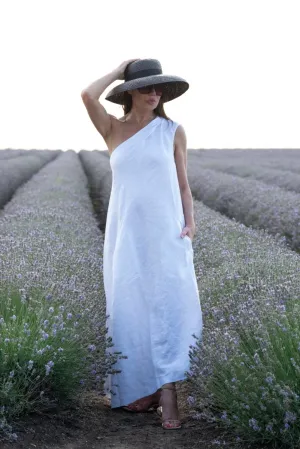 Linen Dress With One Shoulder TIFFANY