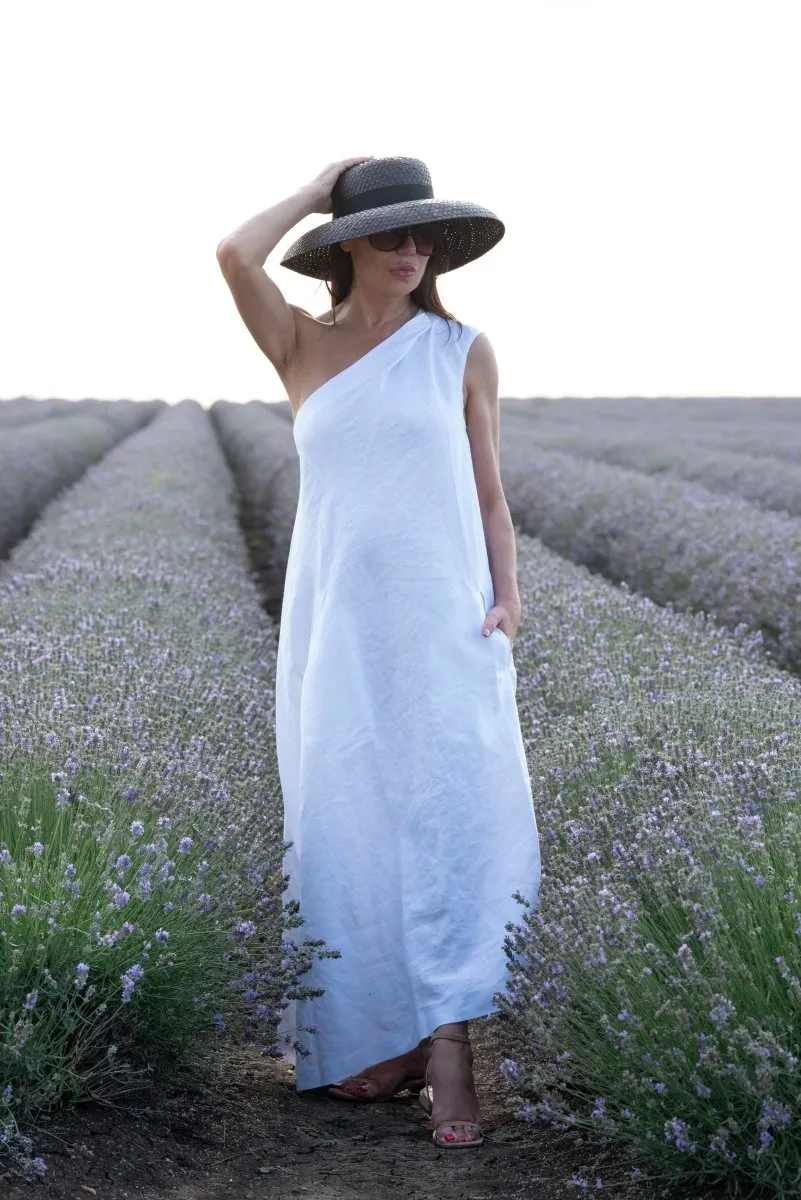 Linen Dress With One Shoulder TIFFANY