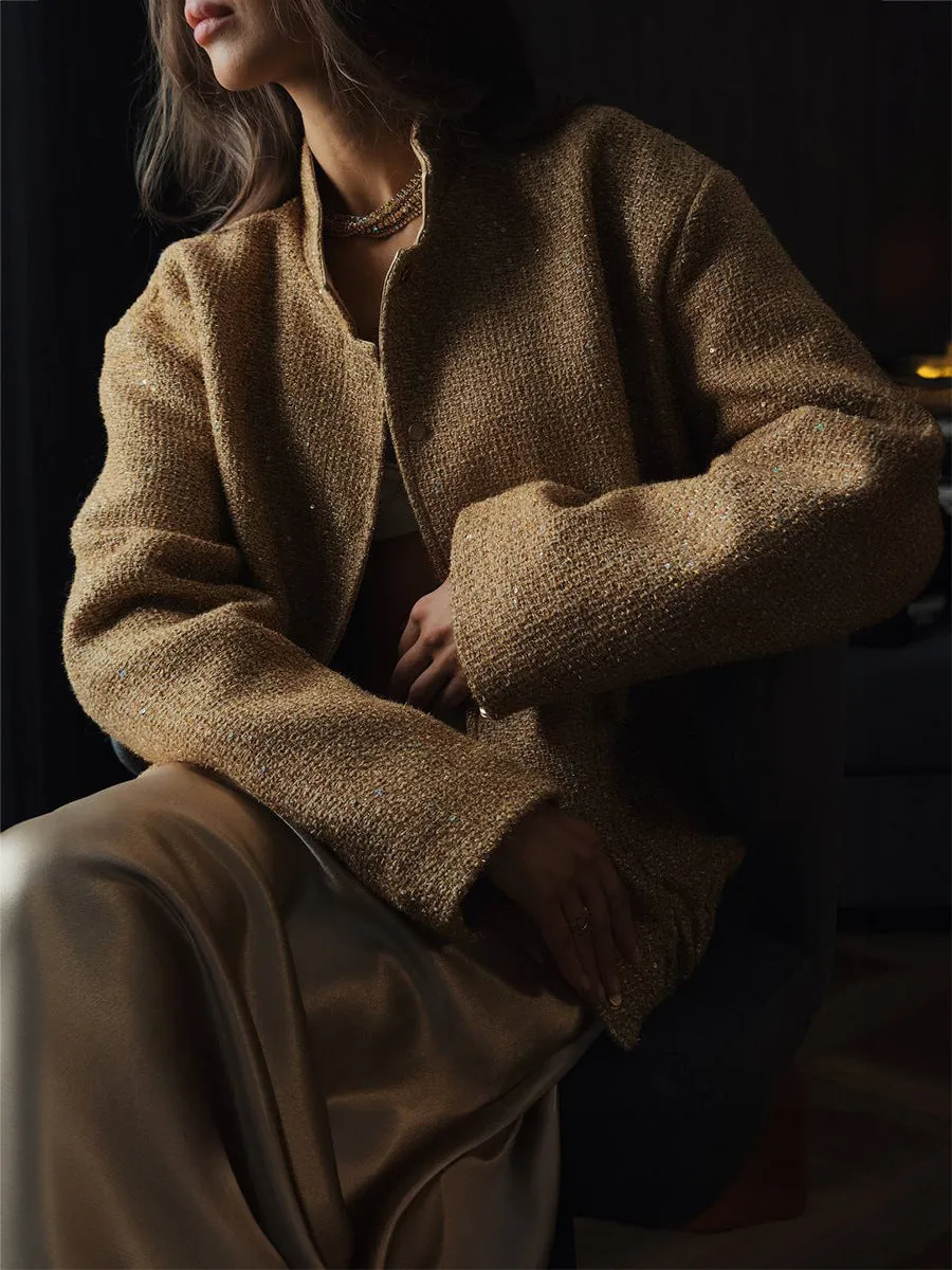 Lynn Sequin Coat with Pockets
