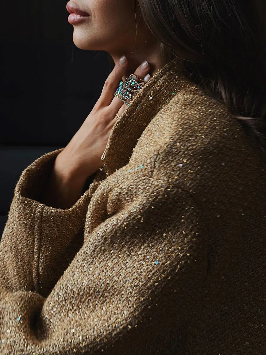 Lynn Sequin Coat with Pockets