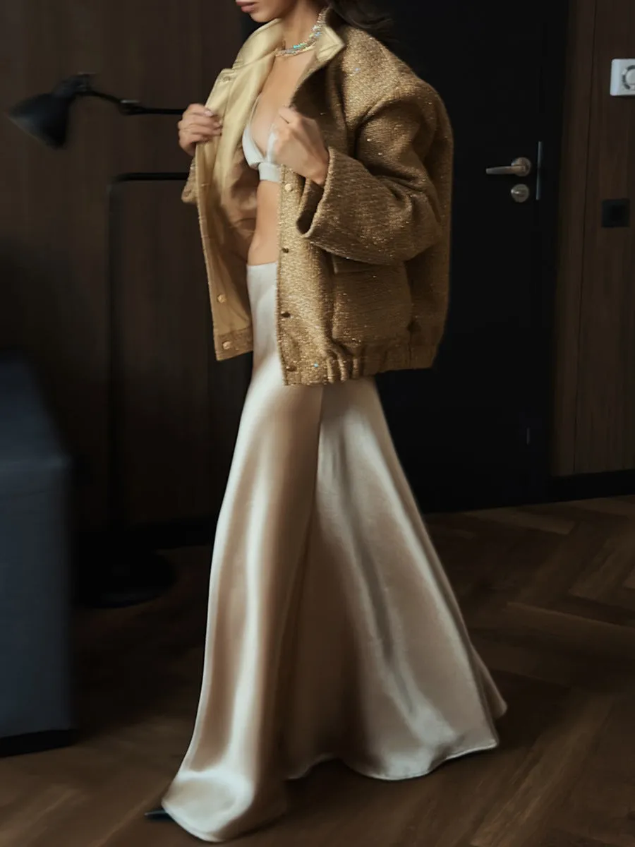 Lynn Sequin Coat with Pockets