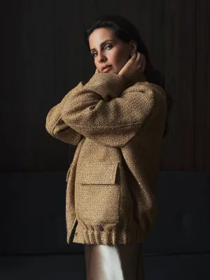 Lynn Sequin Coat with Pockets
