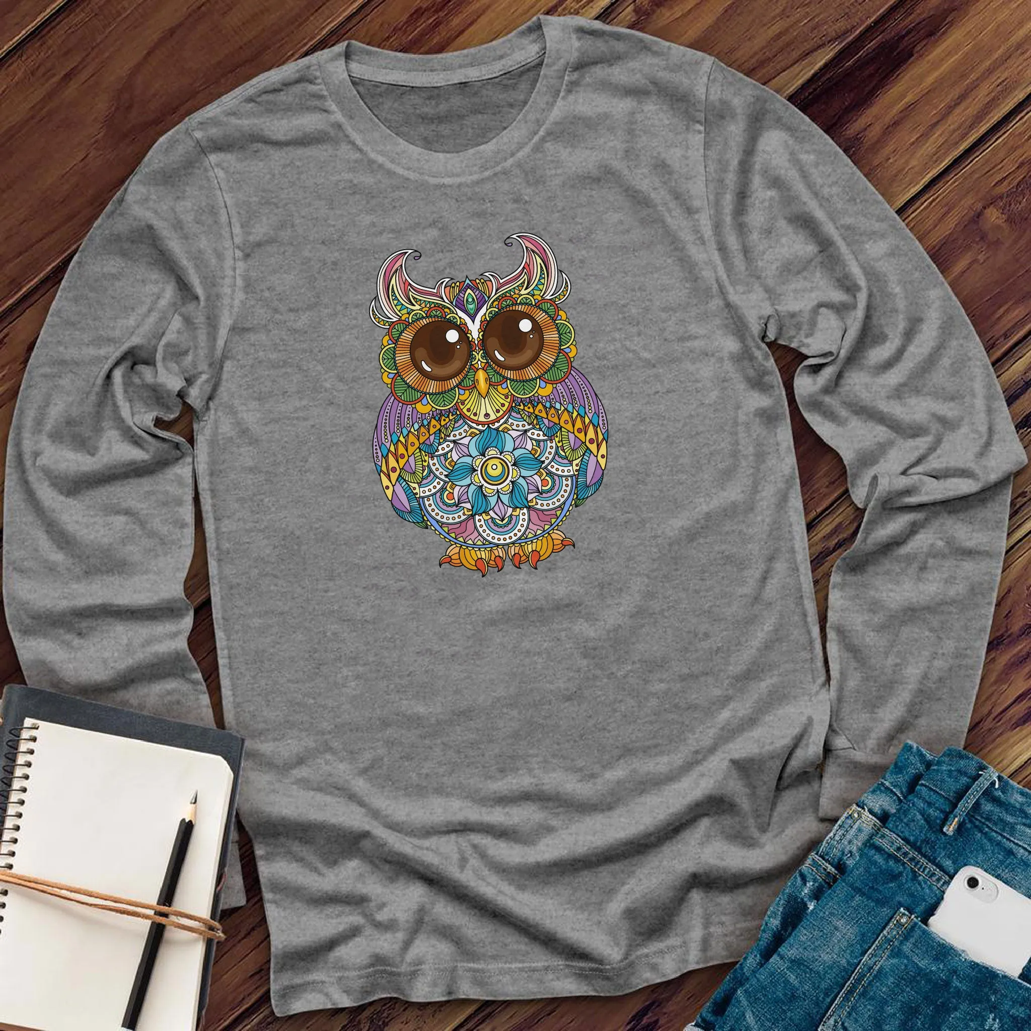Mandala Owl Long Sleeve