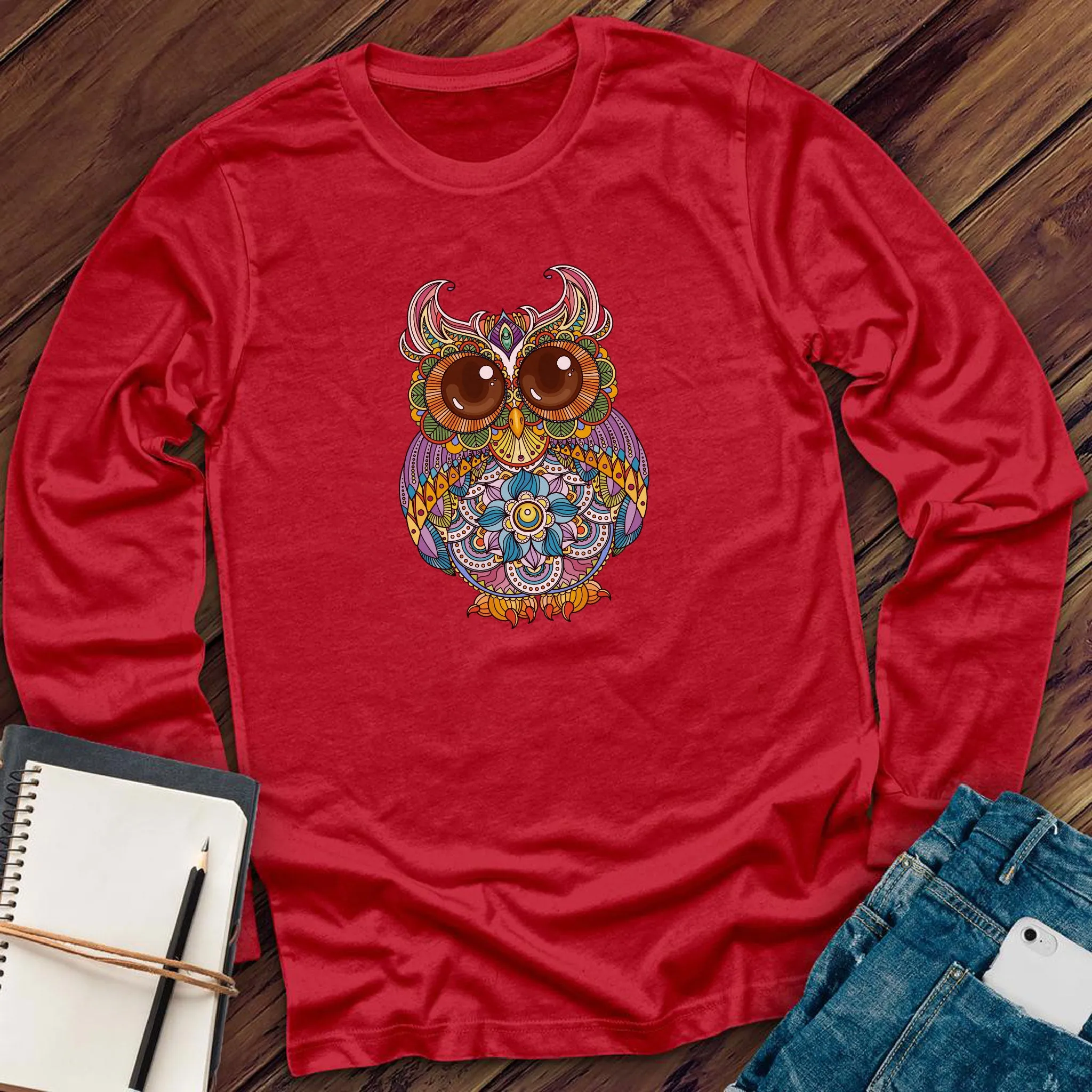 Mandala Owl Long Sleeve