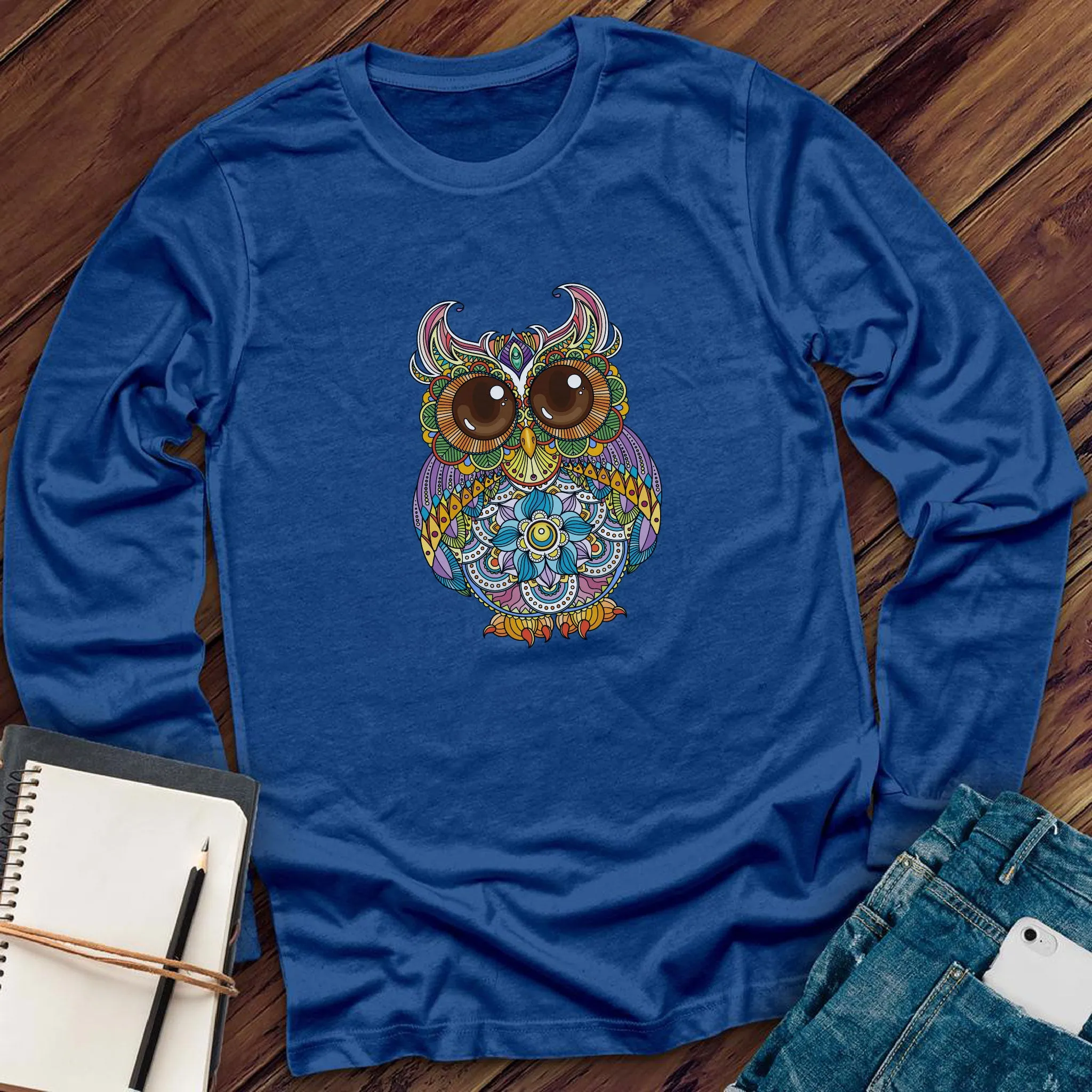 Mandala Owl Long Sleeve