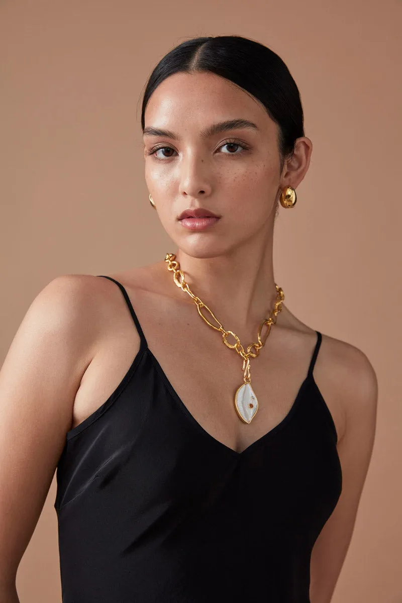 MAXI SLIP DRESS - NOIR MATTE