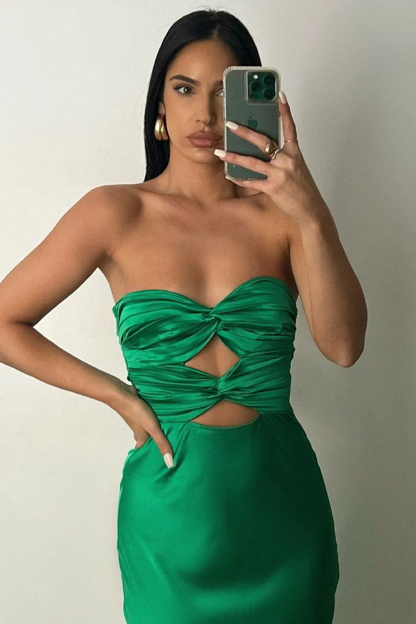 MICH SLIP DRESS - EMERALD