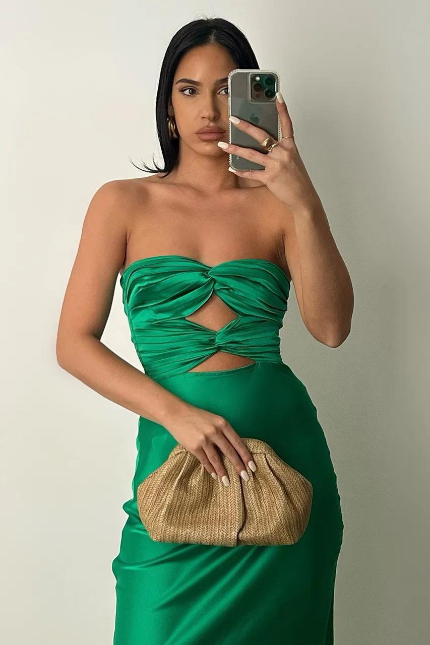 MICH SLIP DRESS - EMERALD