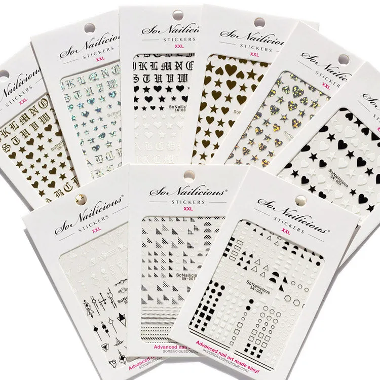 Minimal Art Deco Nail Stickers - 010 XXL