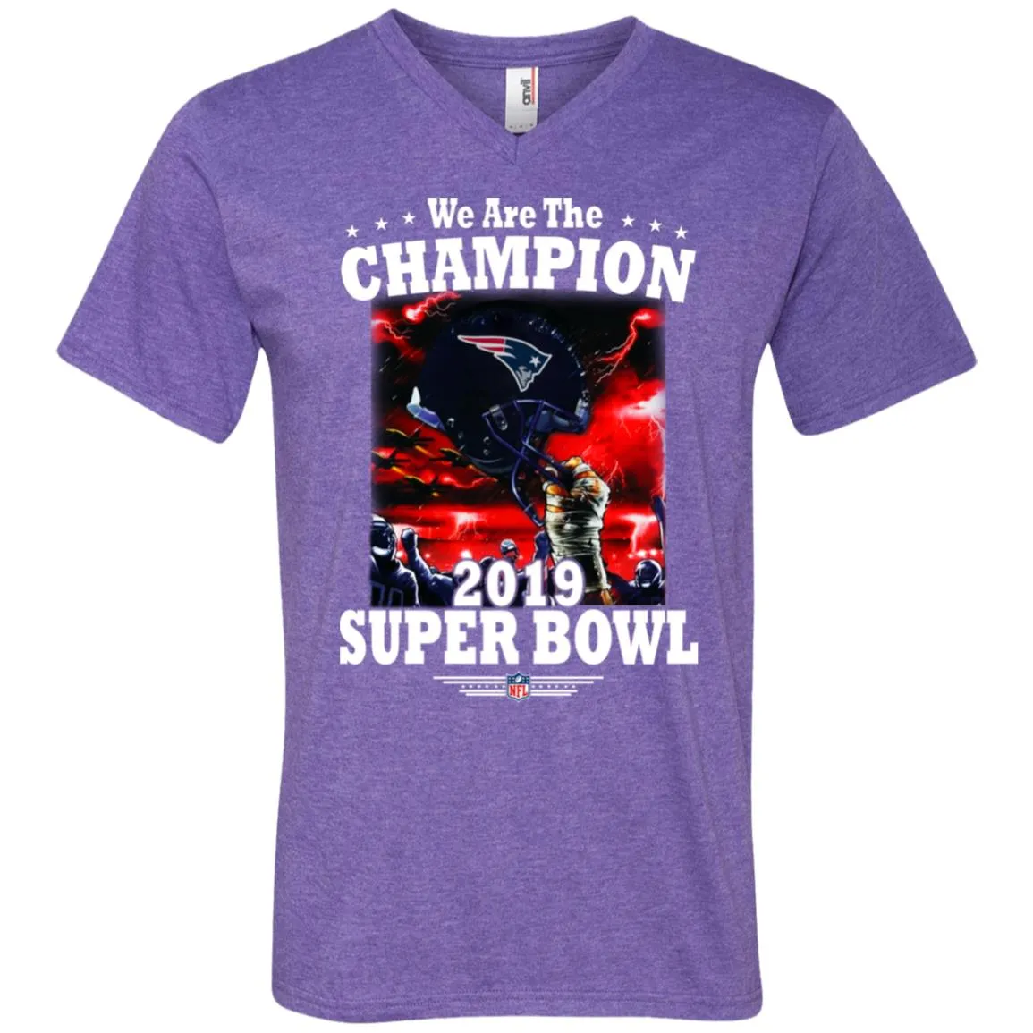 Nfl – New England Patriots We Are The Champion 2019 Super Bowl Football Men V-Neck T-Shirt