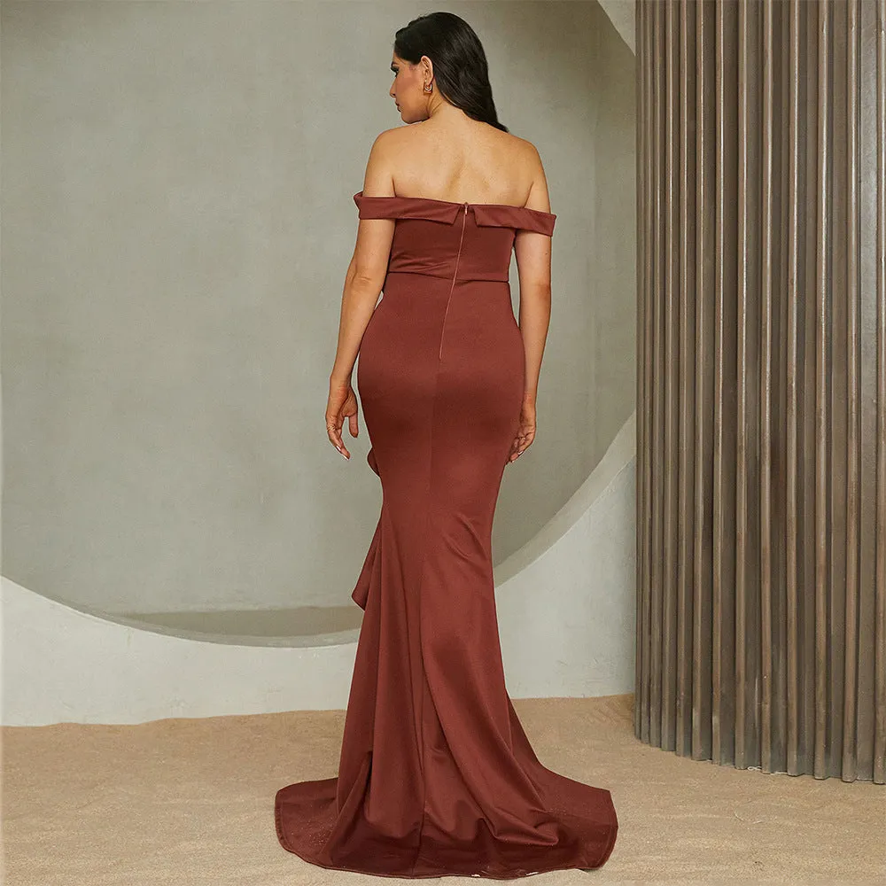 Off the Shoulder Sweetheart Neck Elegant Long Cocktail Dress with 3D Decoration