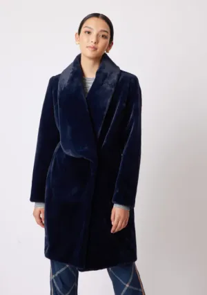 Once Was Serena Faux Fur Shawl Collar Coat