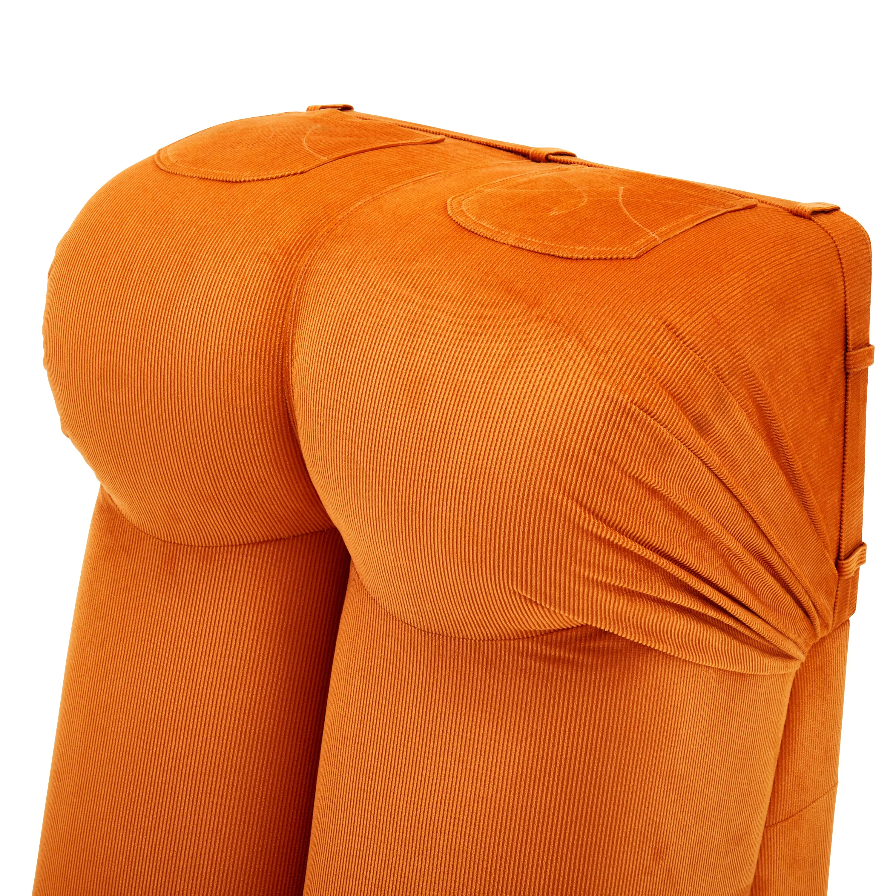 Orange Corduroy Pants Chair