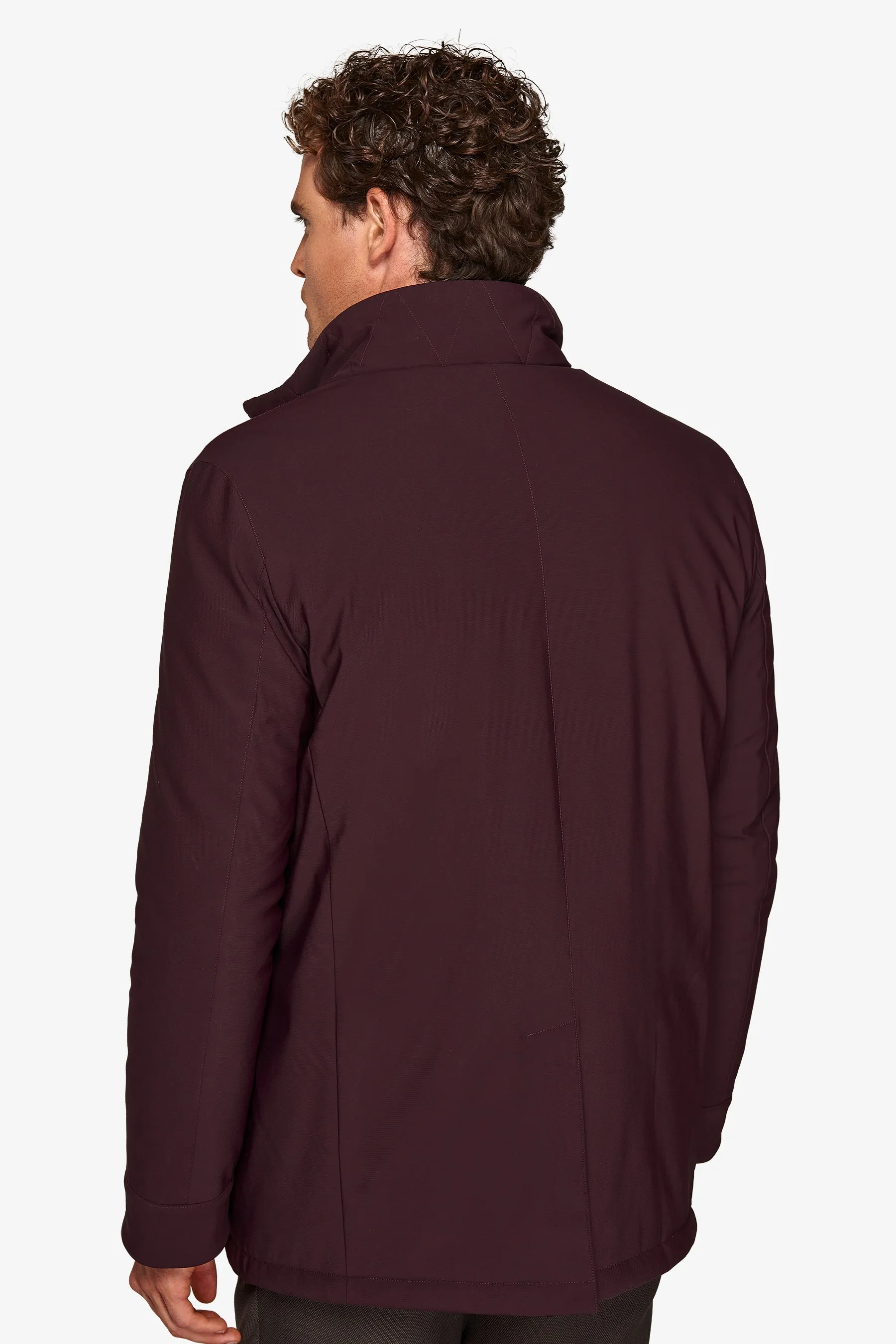 Peacoat doppiopetto trapuntato bordeaux