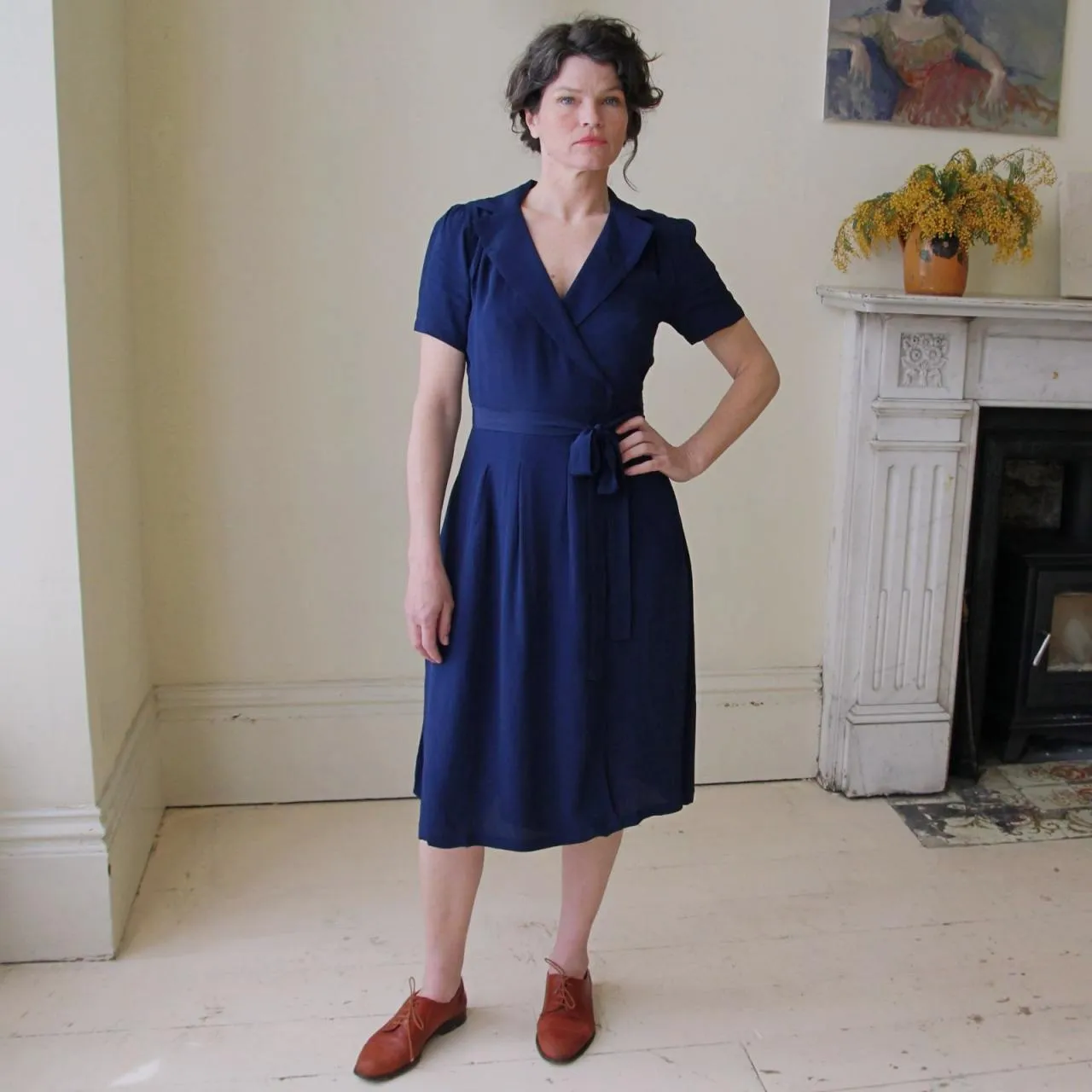 Peggy Wrap Dress - Navy