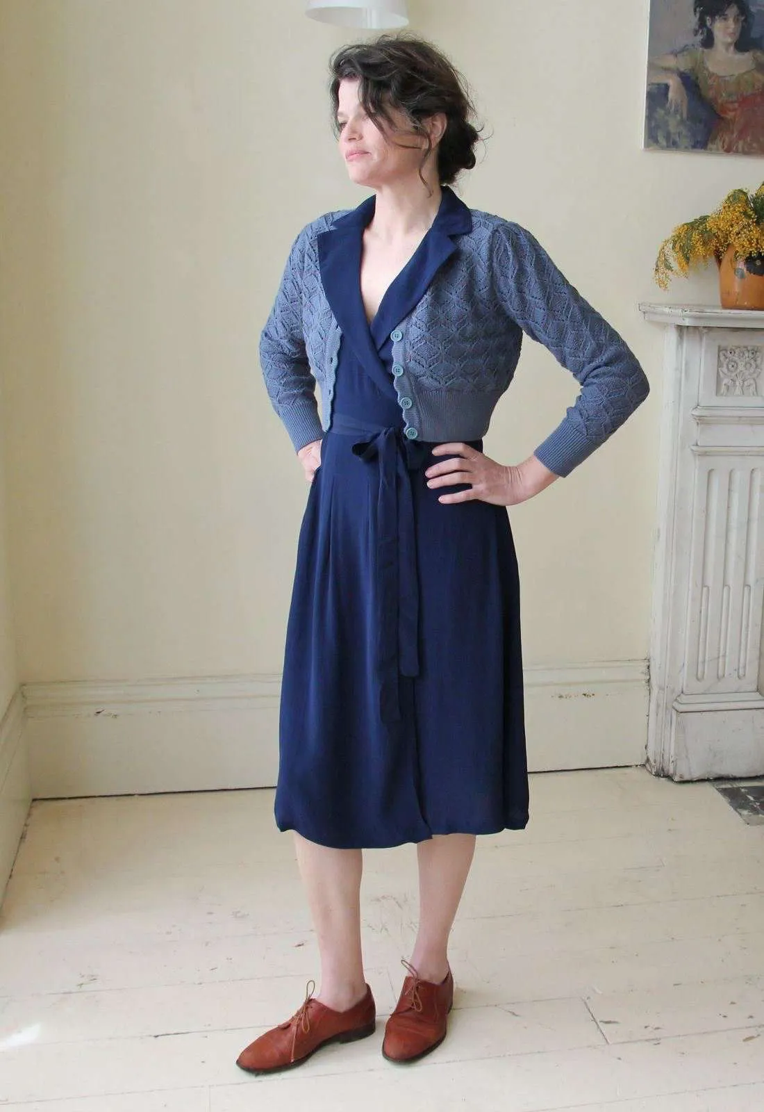 Peggy Wrap Dress - Navy