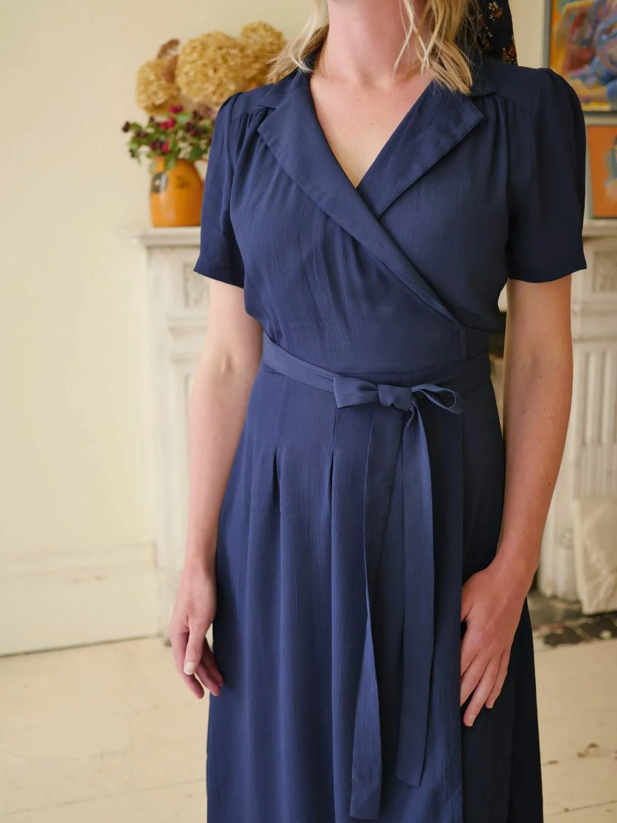 Peggy Wrap Dress - Navy