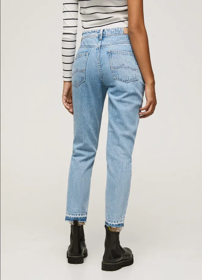 Pepe Jeans pantalone jeans da donna Violet Mom Carrot vestibilità a vita alta PL204176PD4R blu chiaro