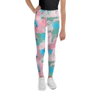 Pink Abstract Youth Leggings