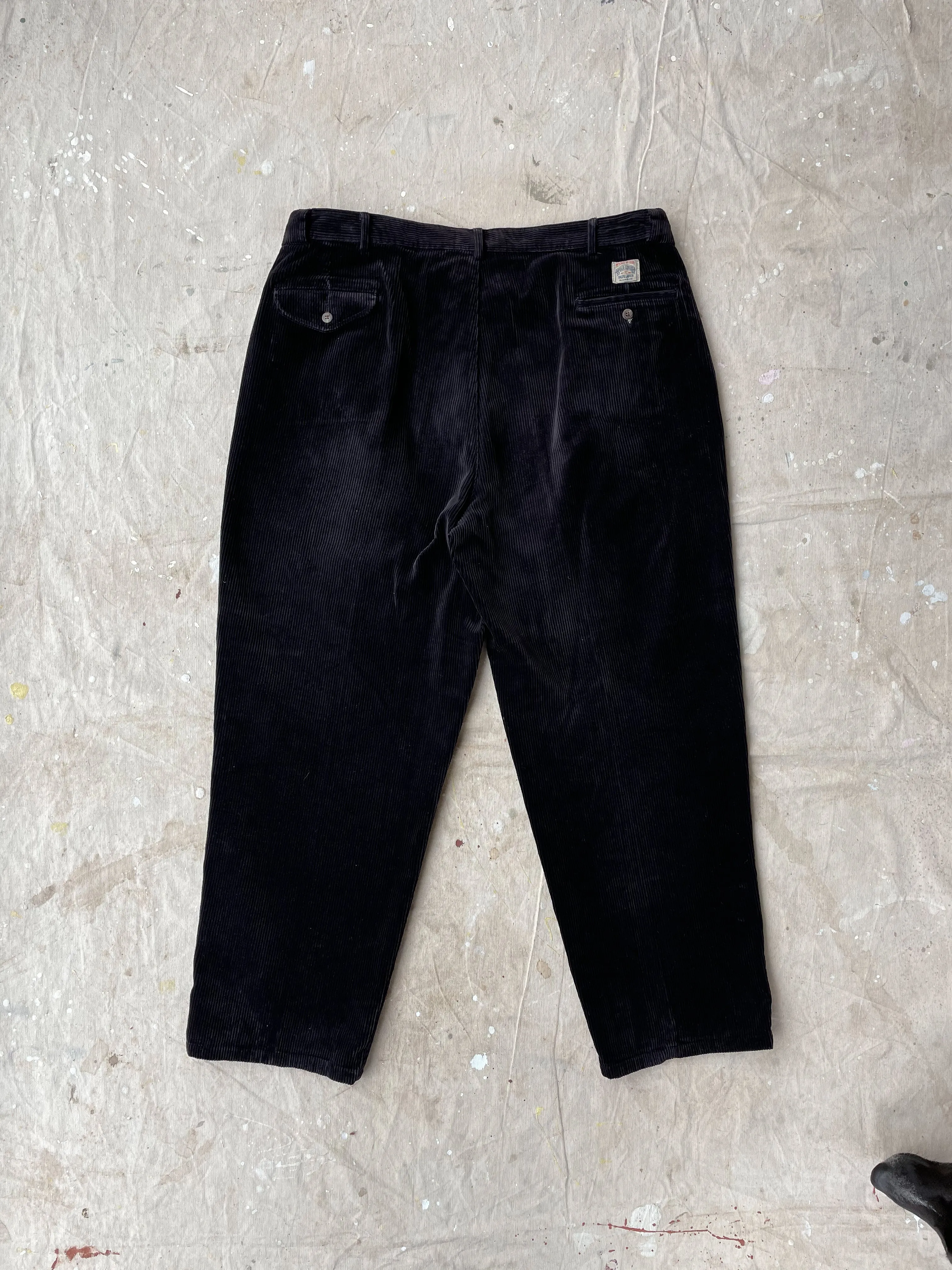 POLO RALPH LAUREN CORDUROY PANTS—BLACK [40X32]