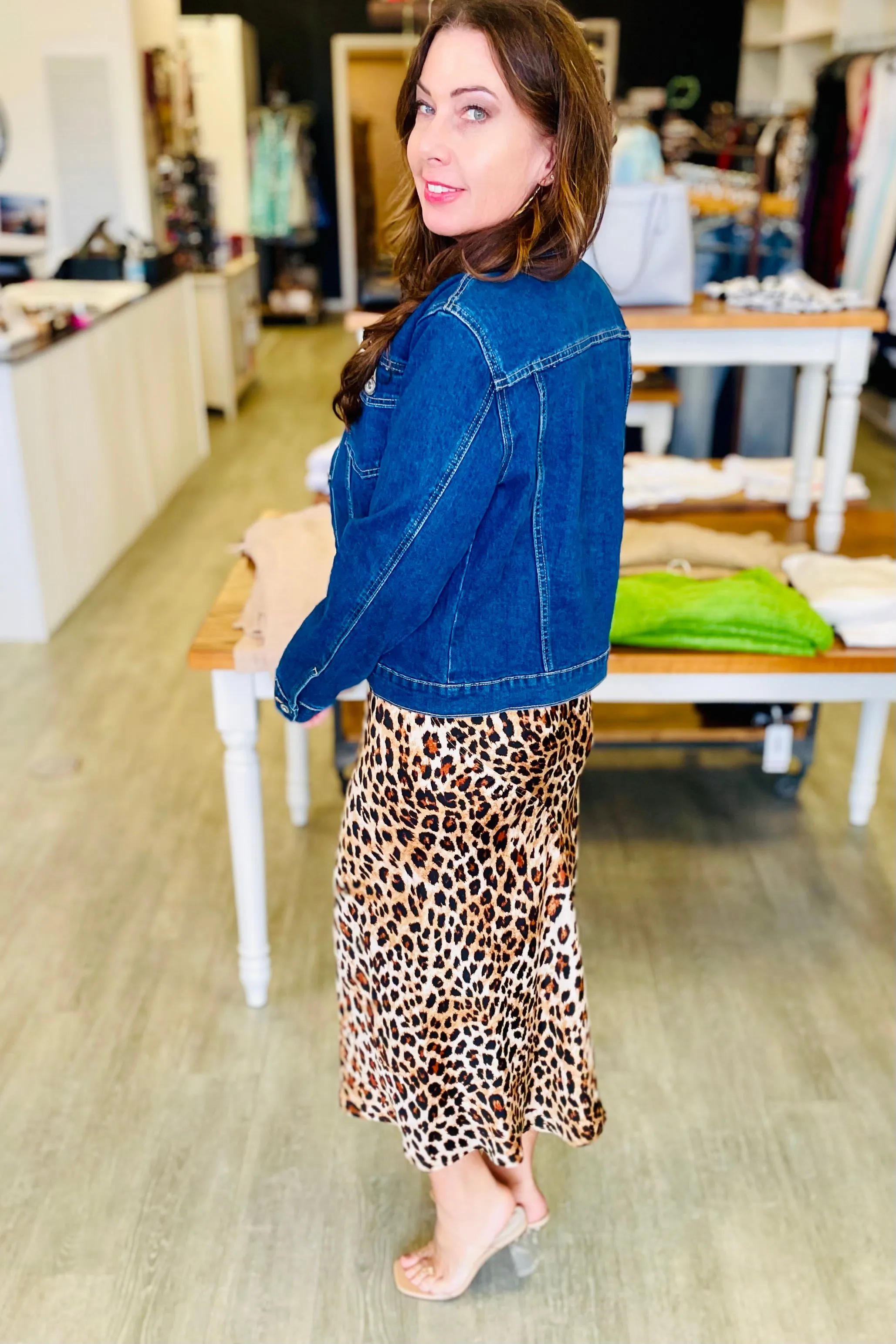 Q2 Leopard Print Midi Slip Dress