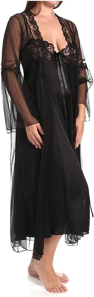 Queen Tricot & Lace Night Gown Peignoir Set