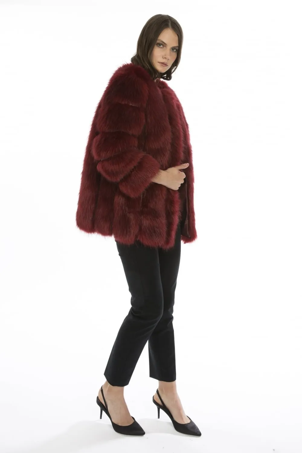 Red Faux Fur Coat