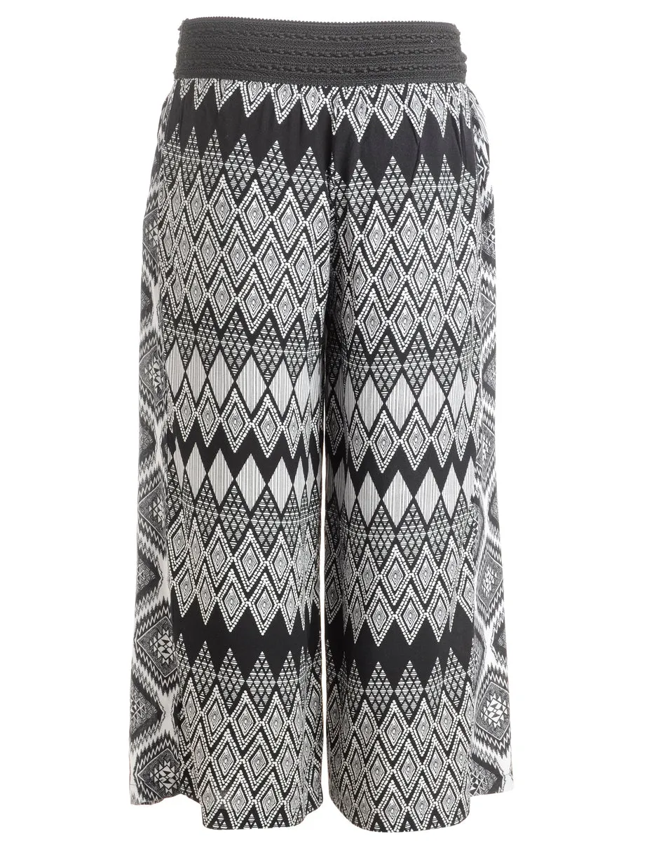 Reworked Jenna Wide Leg Contrast Panel Culottes - W26