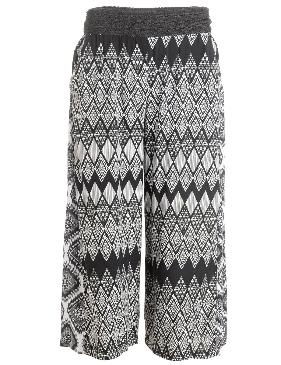 Reworked Jenna Wide Leg Contrast Panel Culottes - W26