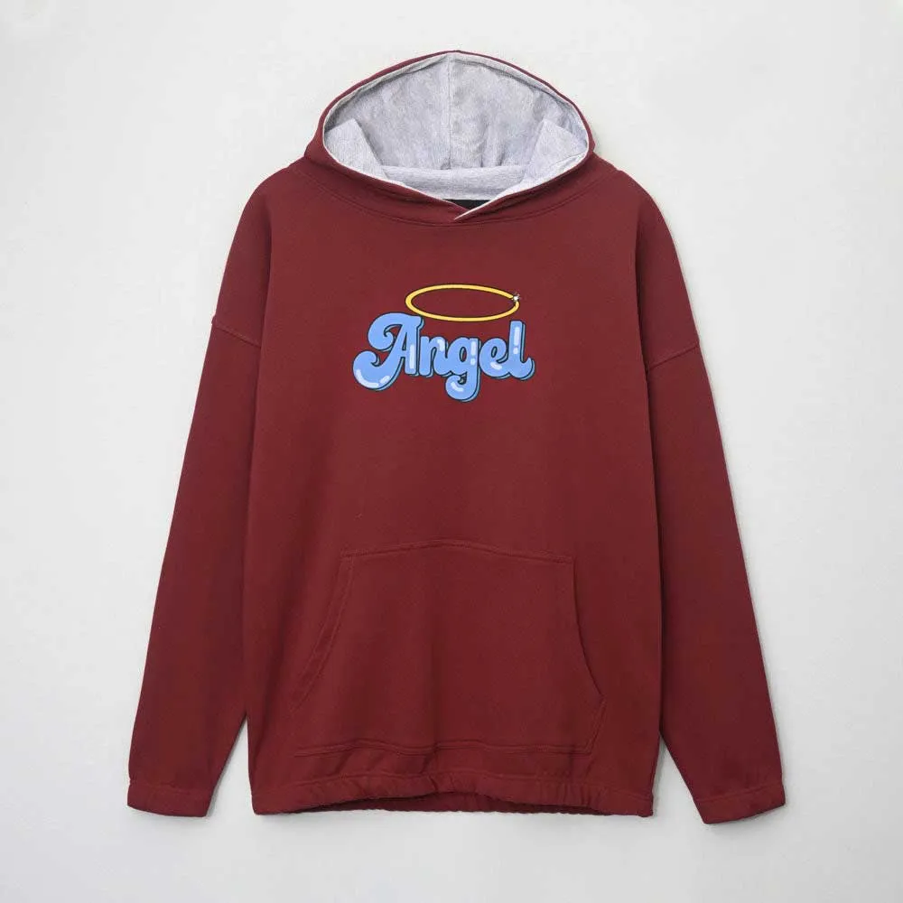 Safina Women's Angel Printed Oversized Pullover Hoodie