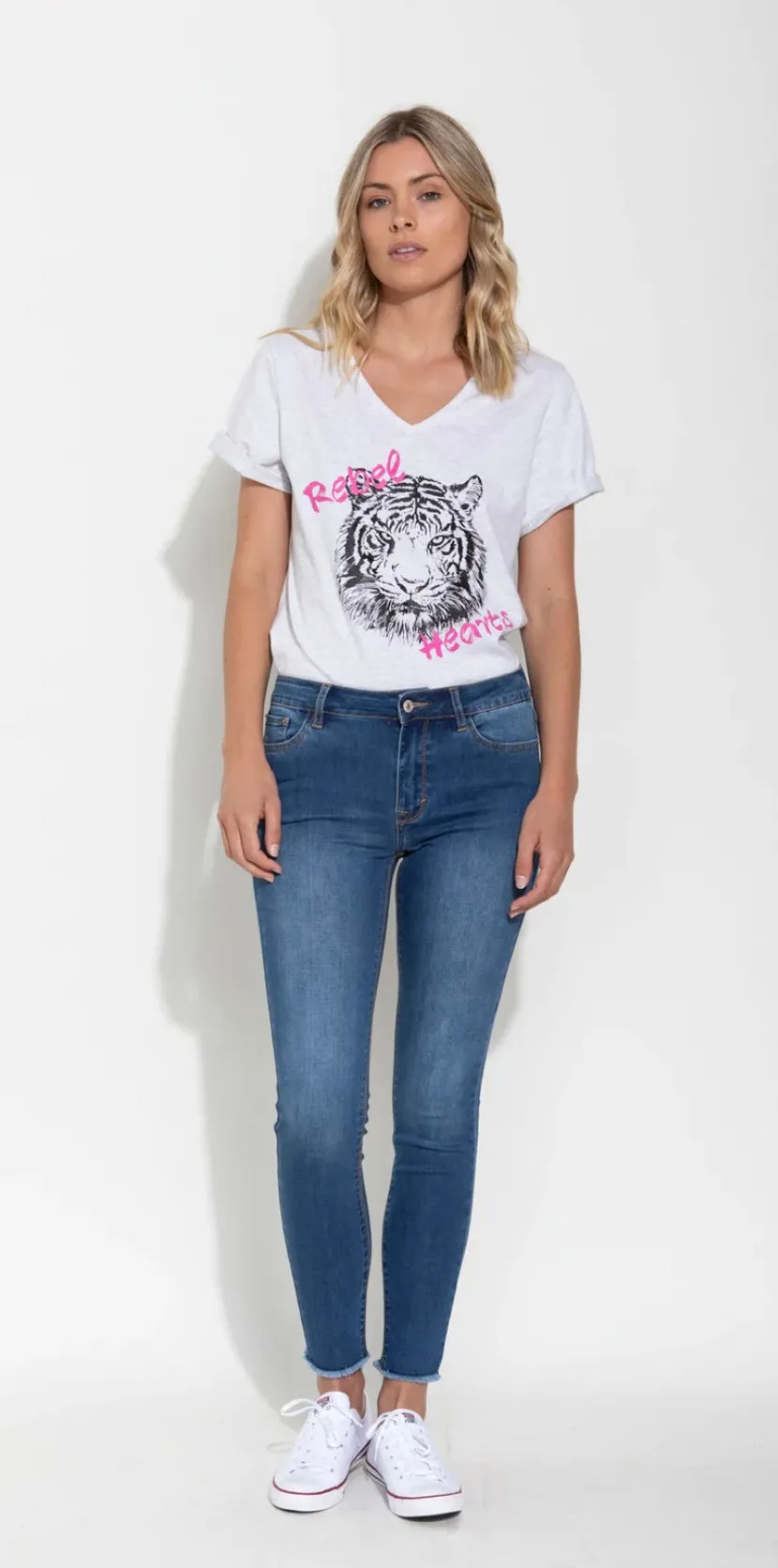 Saint Rose Lucia Stretch Denim Jean - Mid Blue