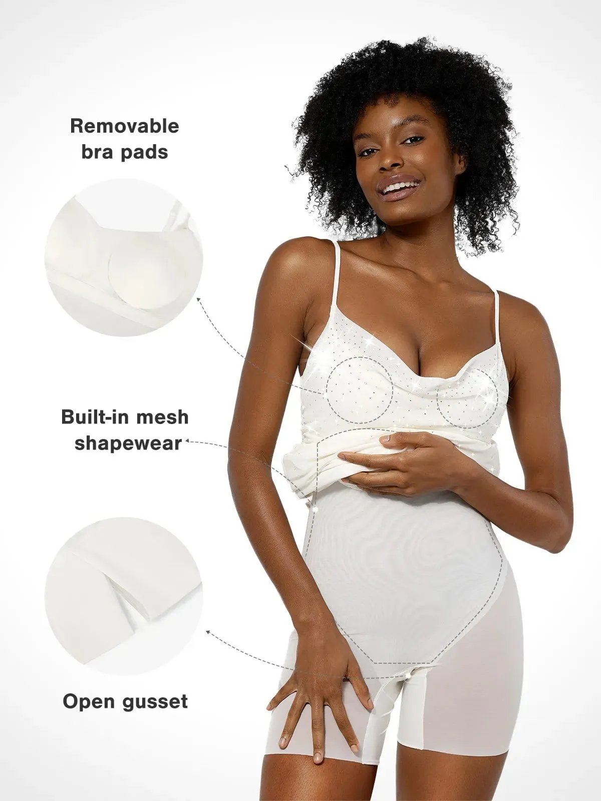 Shapewear Heat-Set Crystal Mesh Slimming Maxi Slip Dress For Insiders