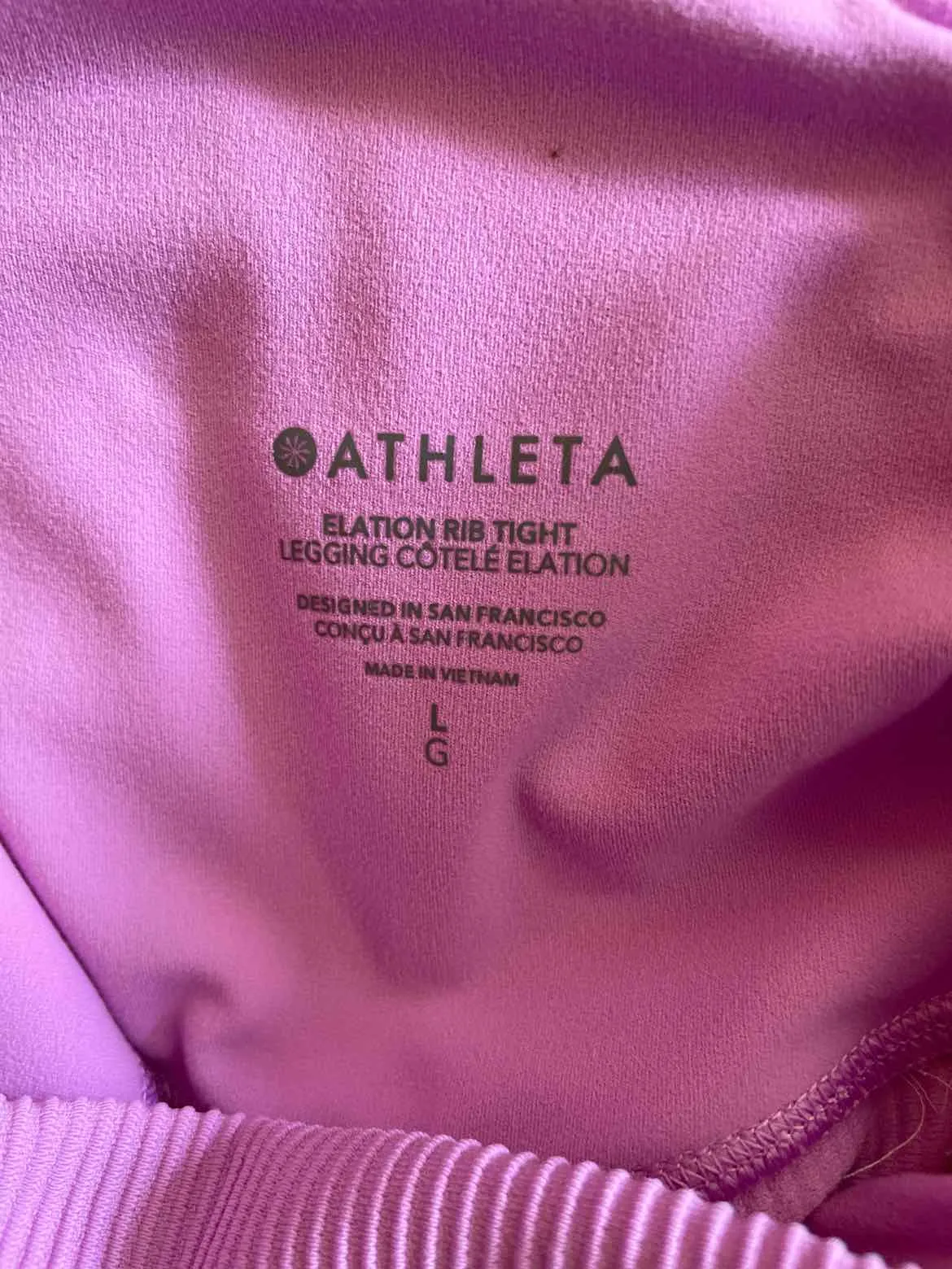 Size Large Athleta Lavender Women's Leggings