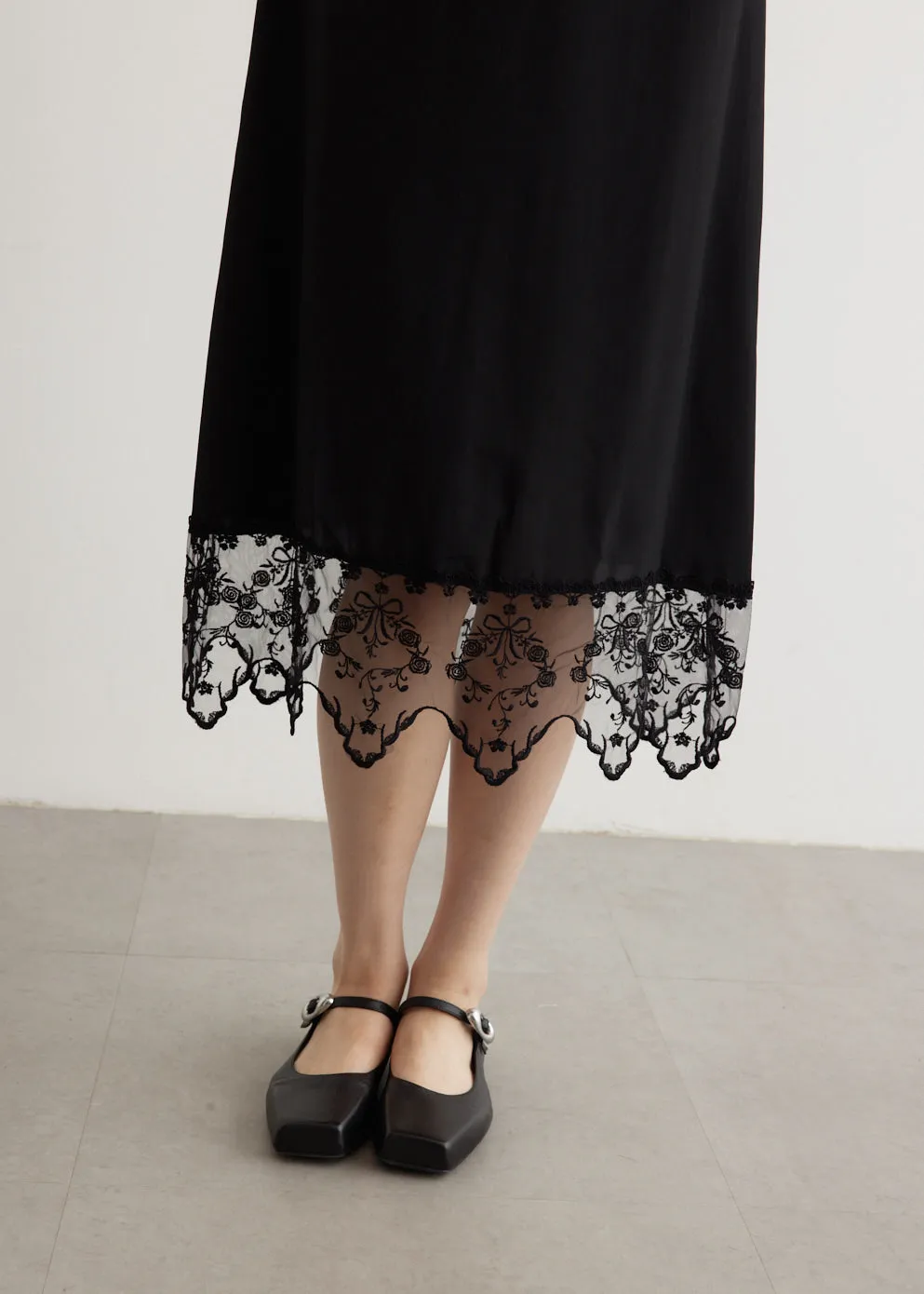 Slip Dress With Lace Trim