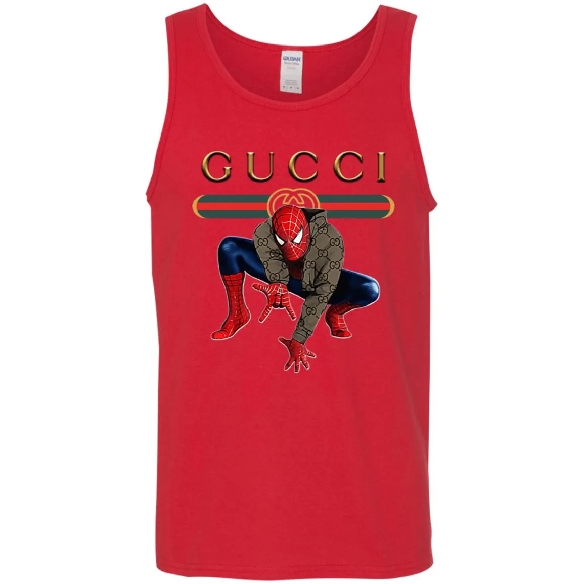 Spider Man Gucci Funny  Trend T- Shirt Men Cotton Tank