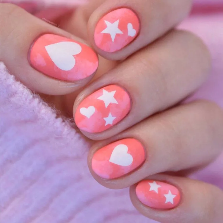 Stars & Hearts Nail Stickers - 005 XXL - 3 Colours