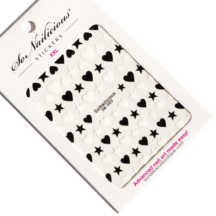 Stars & Hearts Nail Stickers - 005 XXL - 3 Colours